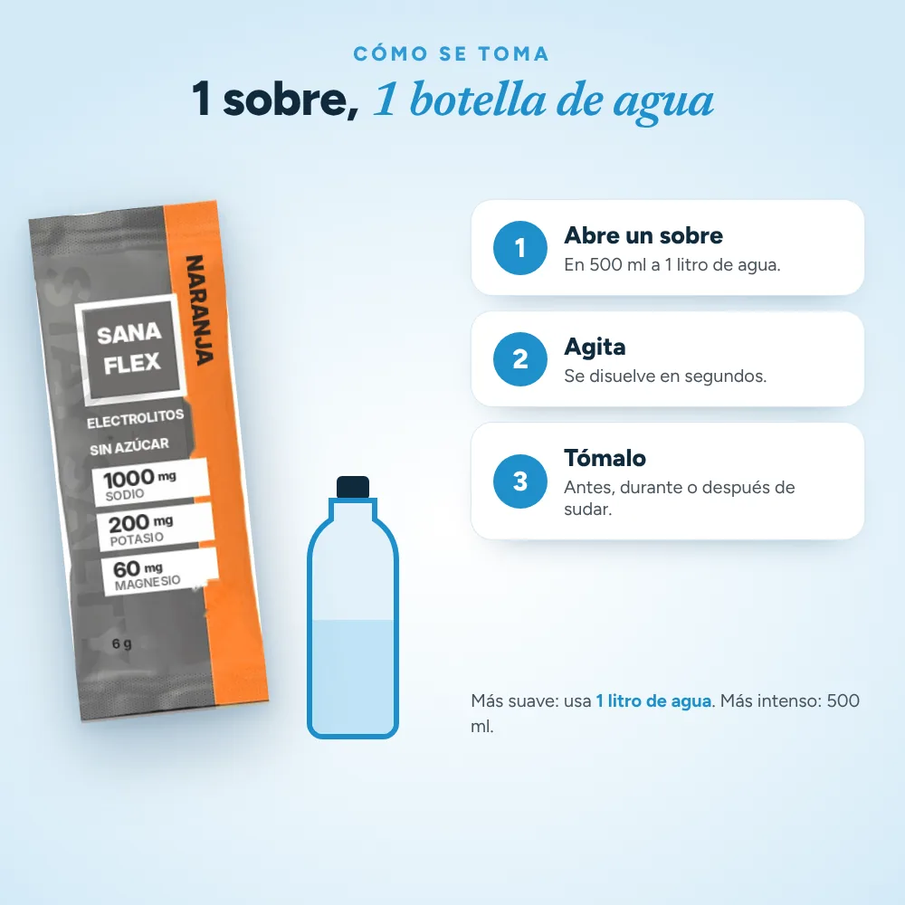 1 sobre en una botella de agua